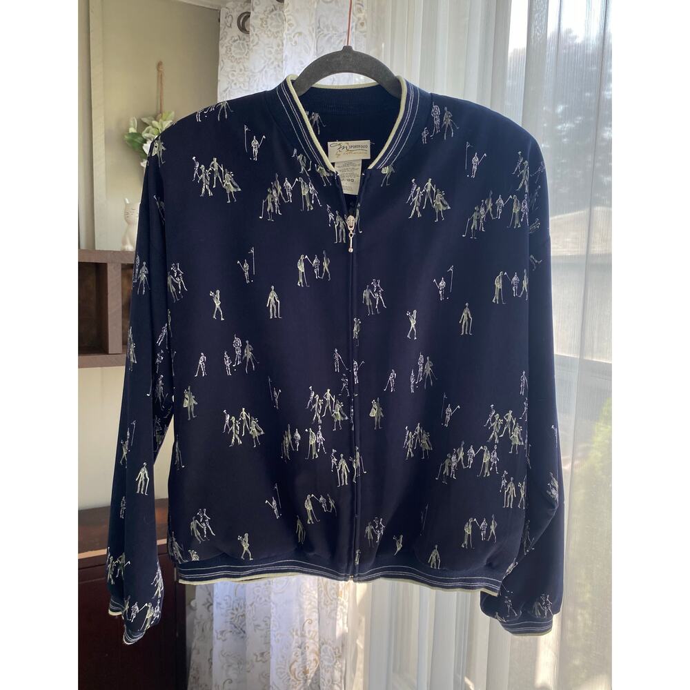 Vintage Women's Sportfolio by Marcia Bomber Golf Jacket Size Large